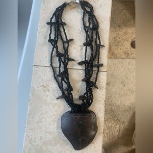 Artisian Stitched Coconut Shell Beaded Necklace
